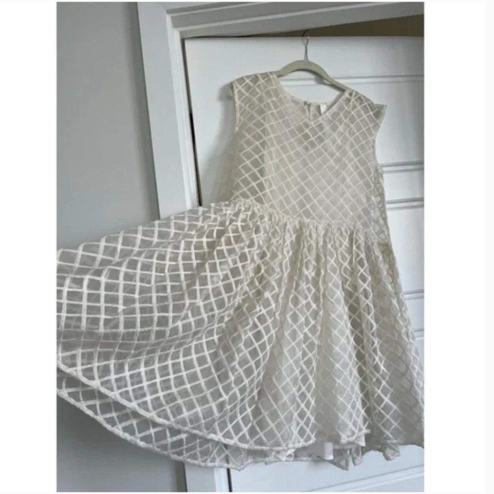 Merlette Off White Sleeveless Dawson Cotton Silk Babydoll Dress Size Small